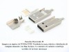 Conector USB macho tipo A para armar, soldable